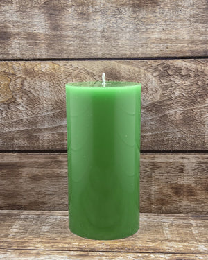 Six inch hills of clover pillar candle
