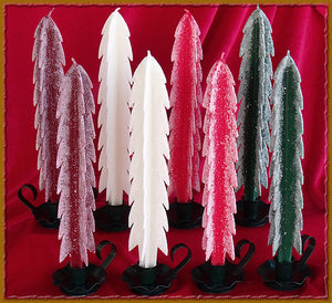 Frosted Tree Taper Candle