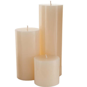 Unscented Ivory Pillar Candles