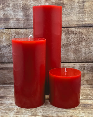 Mahogany and Teakwood Pillar Candles