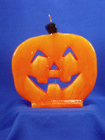 Flat Pumpkin Face Halloween Candle