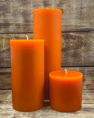 Orange Spice Pillar Candles