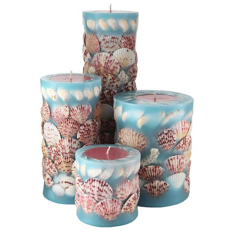 Seashell Pillar Candles